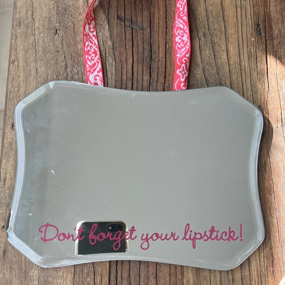 Decorative Mirror with Pink Ribbon